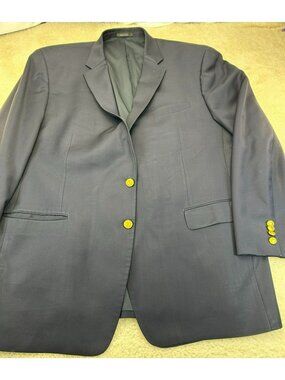 Ralph Lauren Mens Navy Blazer Gold Buttons Size 33 Wool Blend Classic Two-Button